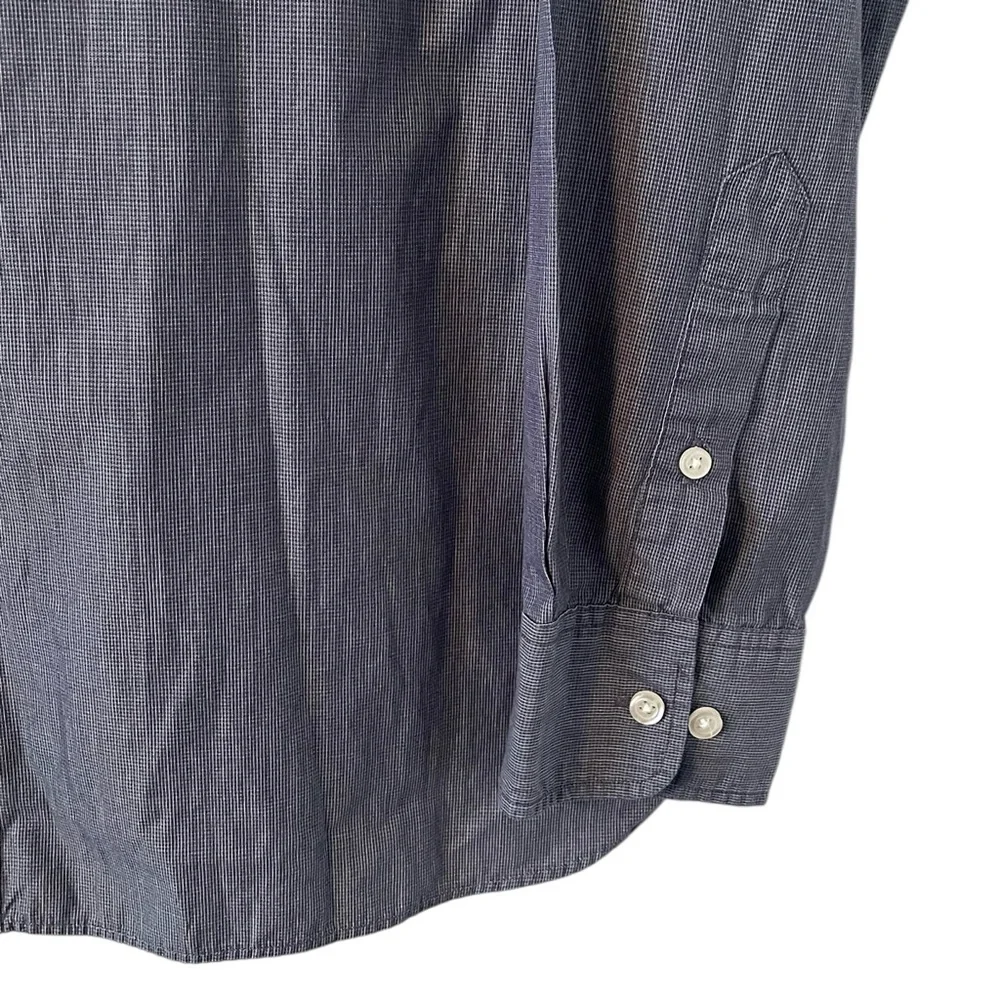 John Varvatos Men's Blue White Speckle Button Down Slim Fit Shirt Size Neck 15.5